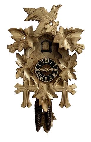 KU1003ge - 1 Day 5 Leaf Cuckoo Clock with Burned Finish