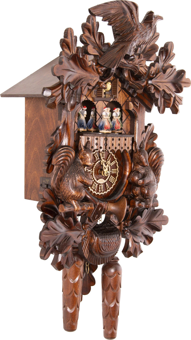 KU381QMT - Quartz Musical Cuckoo Clock with Squirrels