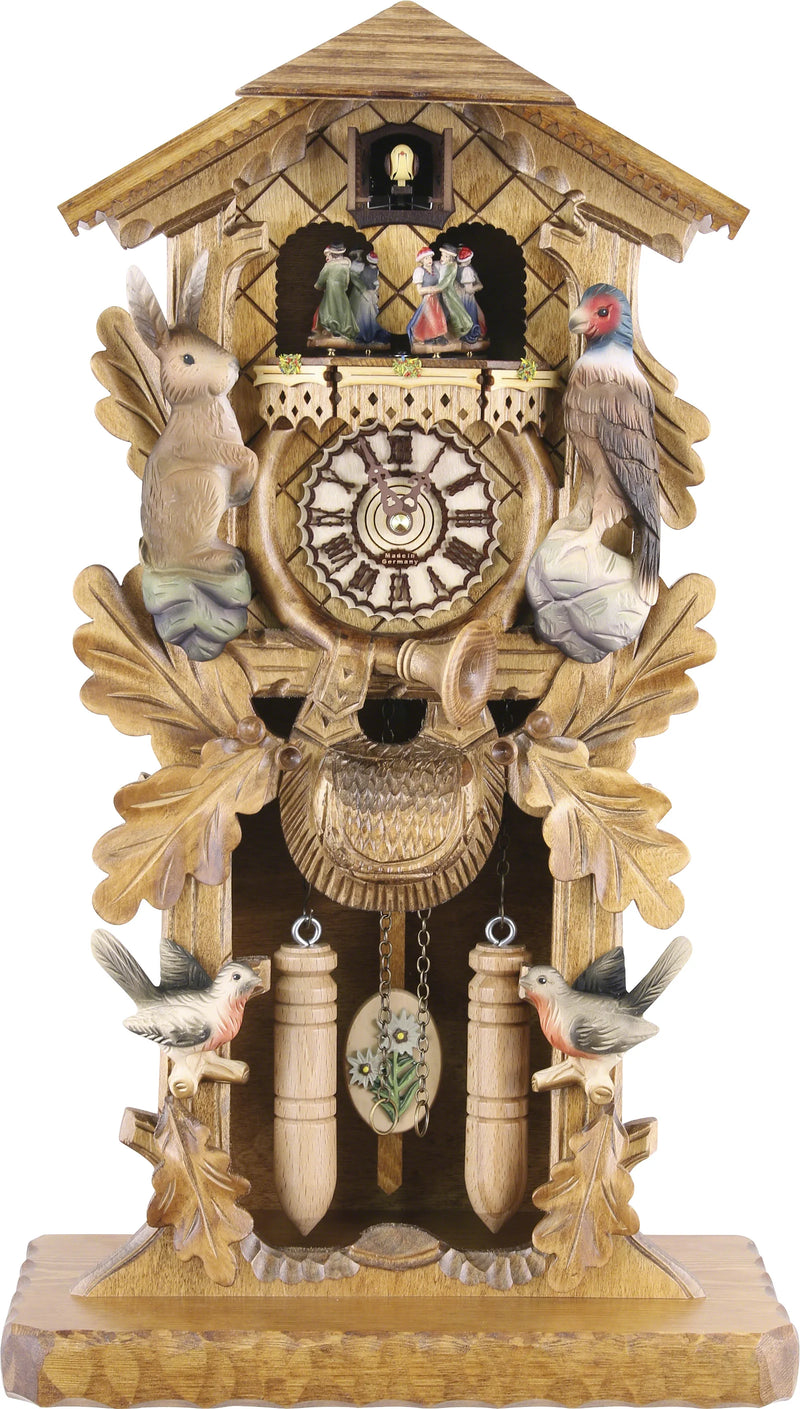 KU386/2QMT - Quartz Musical Painted Standing Mantel Cuckoo Clock