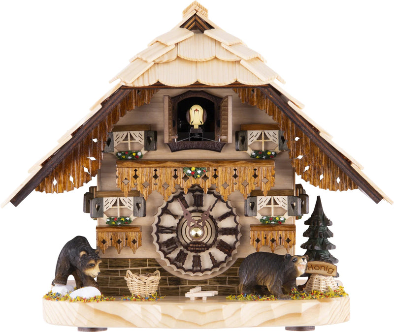 KU4203QM - Quartz Musical Tabletop Chalet with Bears