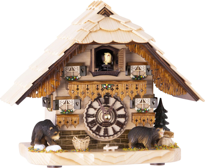 KU4203QM - Quartz Musical Tabletop Chalet with Bears