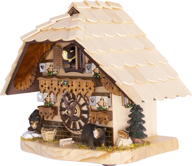 KU4203QM - Quartz Musical Tabletop Chalet with Bears