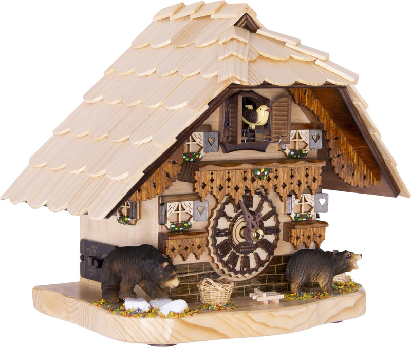 KU4203QM - Quartz Musical Tabletop Chalet with Bears