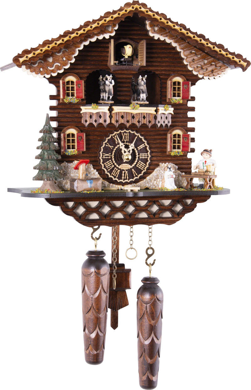 KU4209QMT - Quartz Musical Chalet with Beer Drinker & Dog