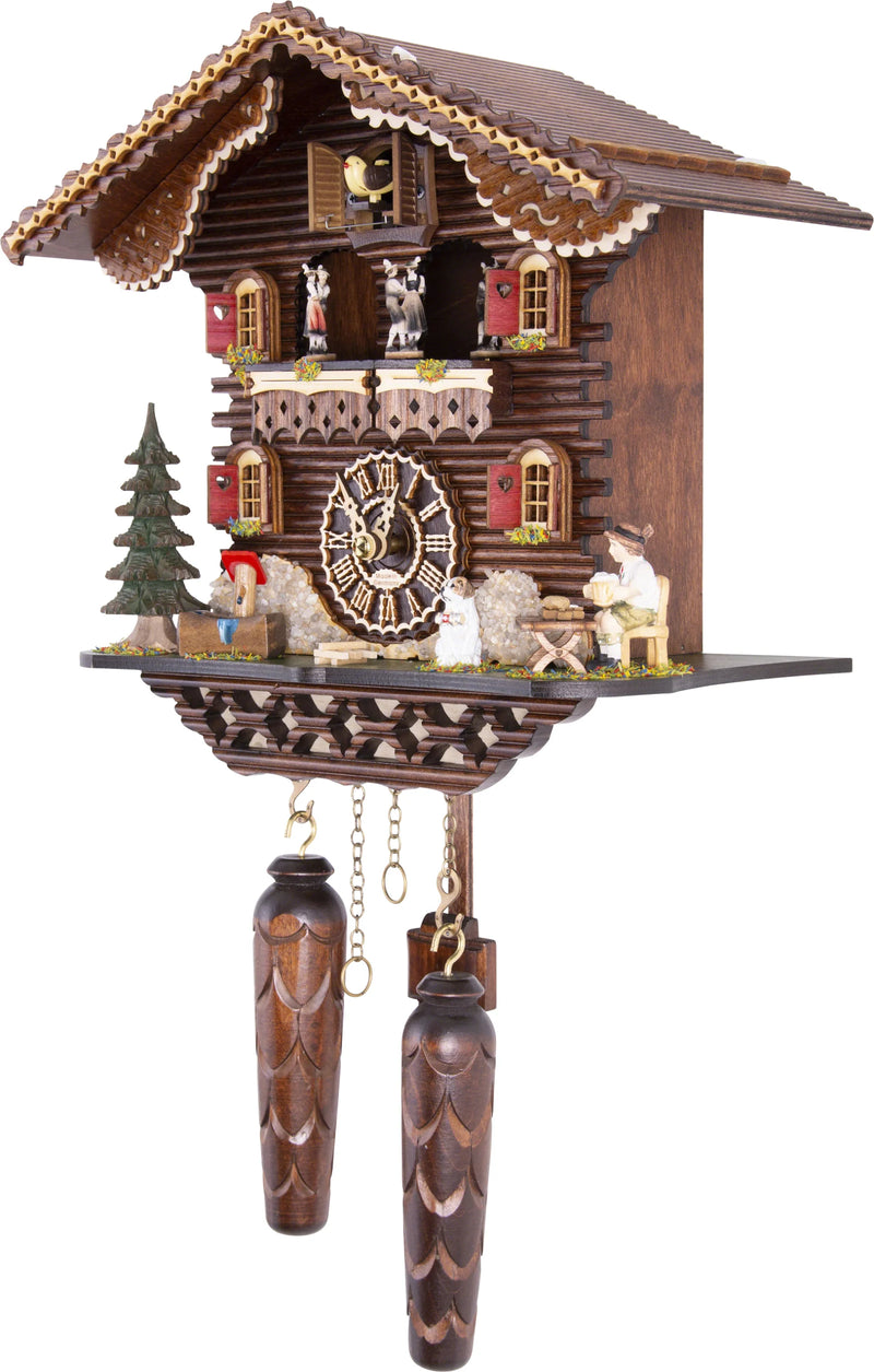 KU4209QMT - Quartz Musical Chalet with Beer Drinker & Dog