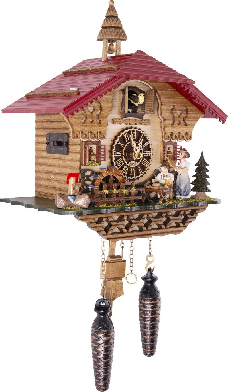 KU4215QM - Quartz Musical Chalet with Beer Drinker & Angry Woman