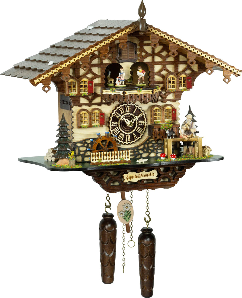 KU4258QMT - Quartz Musical Chalet Cuckoo with Gepetto & Pinocchio