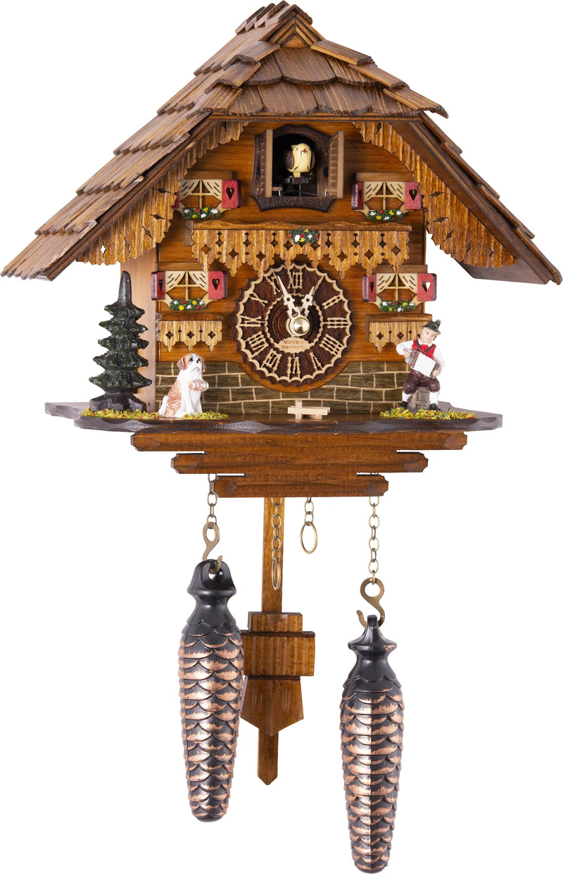 KU459QM - Quartz Musical Cuckoo Clock with Dog & Musician