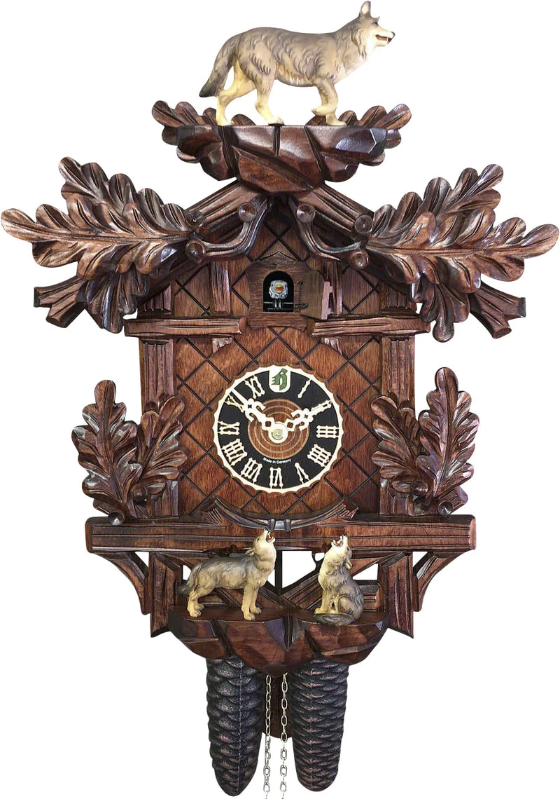 KU82384ko - 8 Day Cuckoo Clock with Wolves