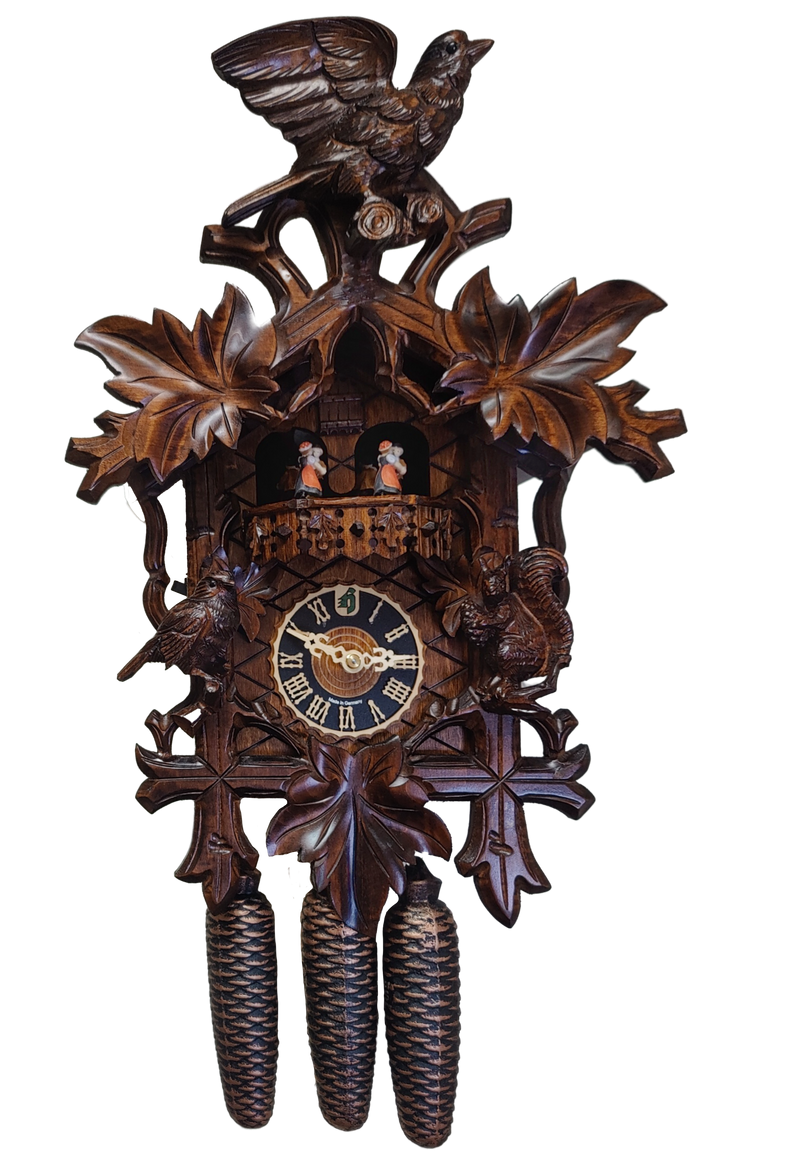 KU8334M -  8 Day Musical Cuckoo Clock with 2 Birds & Squirrel