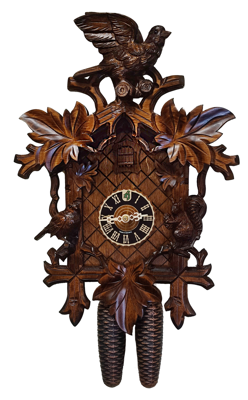 KU8334 - 8 Day Cuckoo Clock with Two Birds & Squirrel