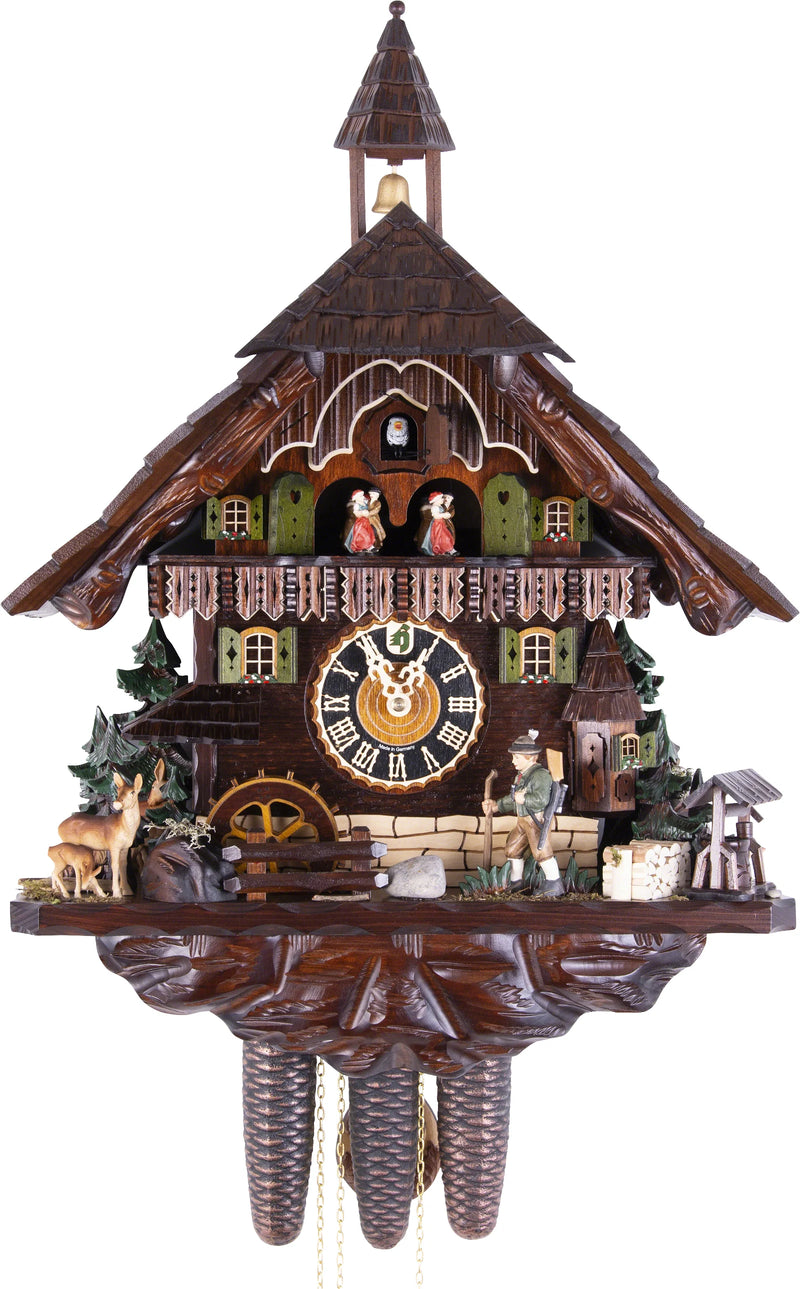 KU8740M - 8 Day Musical Chalet with Hunting Scene