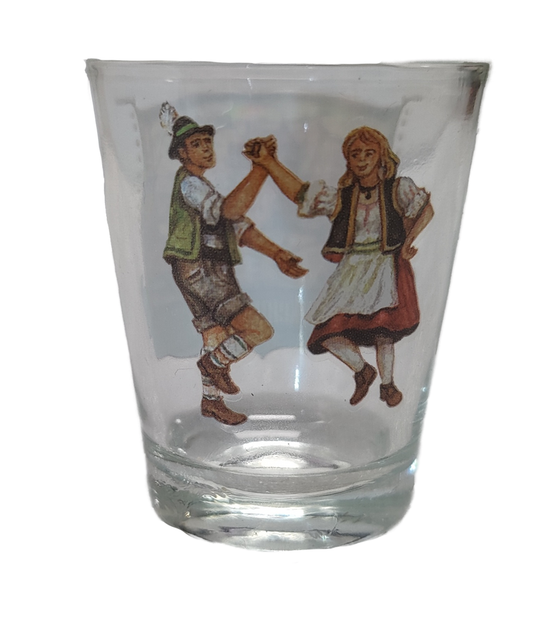 S-212C - Village Dancers Clear Shot Glass