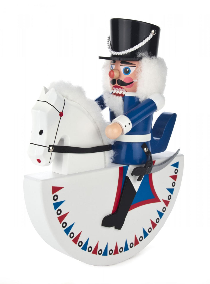 012/007B - Nutcracker Riding Horse Blue