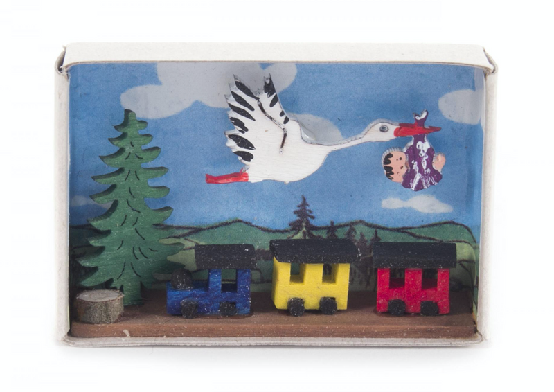 028/167 - Matchbox Scene: Stork Carrying New Baby