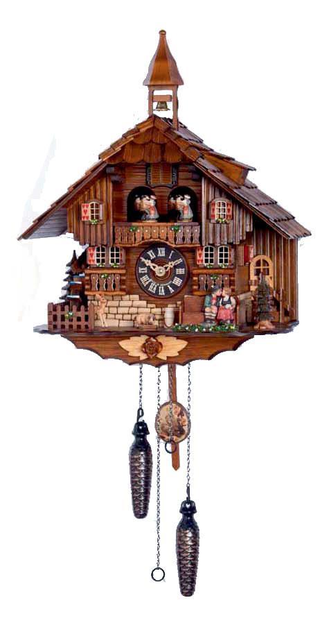 KU638QM - Quartz Musical Kissing Couple Chalet Cuckoo Clock