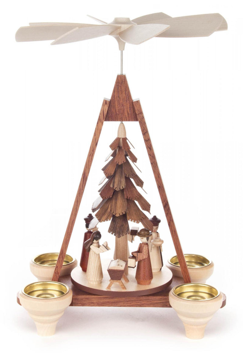 085/110 - Pyramid with Nativity Scene & Dark Tree (14mm Candles)