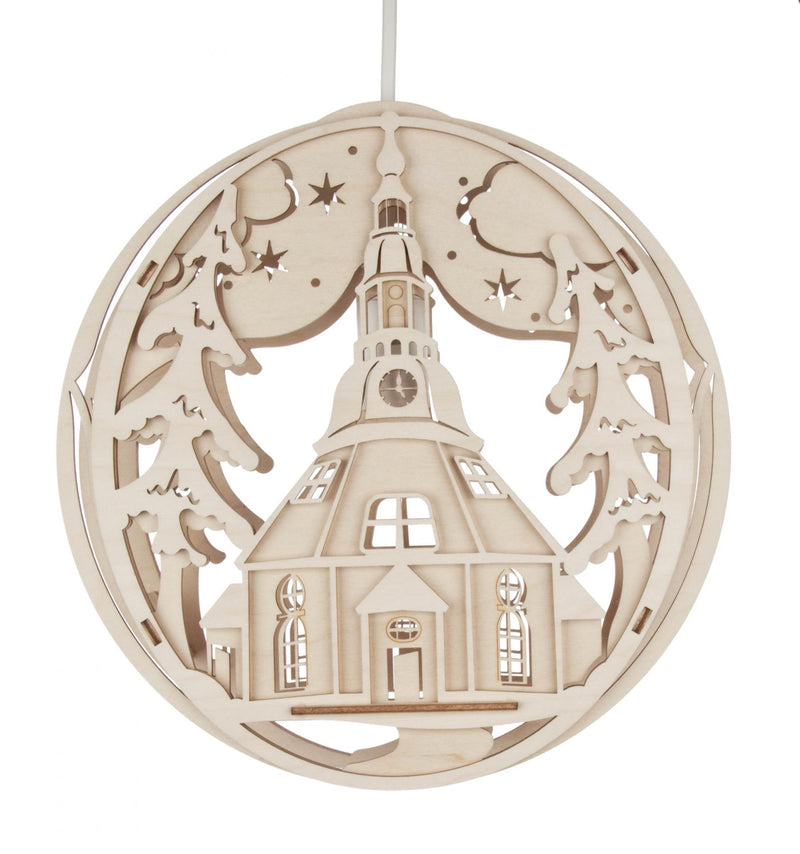 197/197 - Seiffen Church Lighted Hanging Ornament