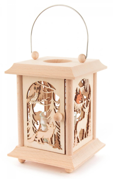 198/149 - Lantern Style Tealight Holder with Forest Animals