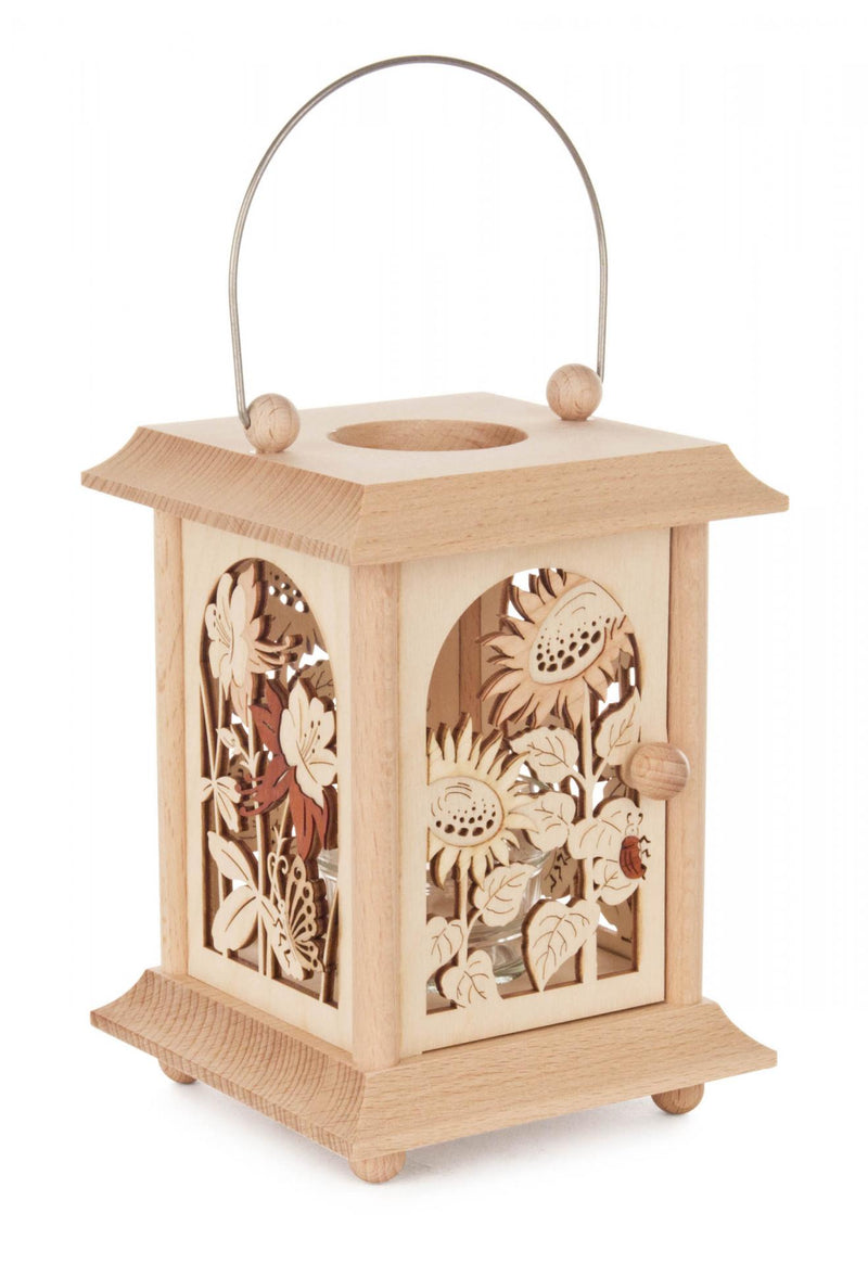 198/155 - Lantern Style Votive Holder with Flowers