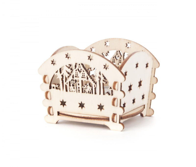 201/116 - Tealight Holder with Cabin Scene