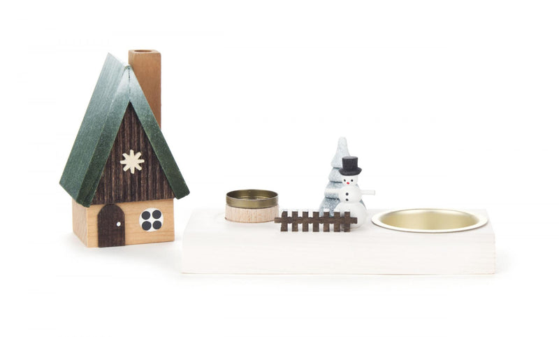 201/164 - Smoker House with Snowman & Tealight Holder