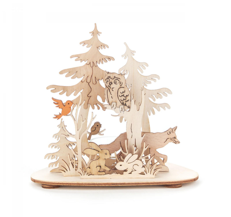 201/254 - Tealight Holder with Wildlife Scene