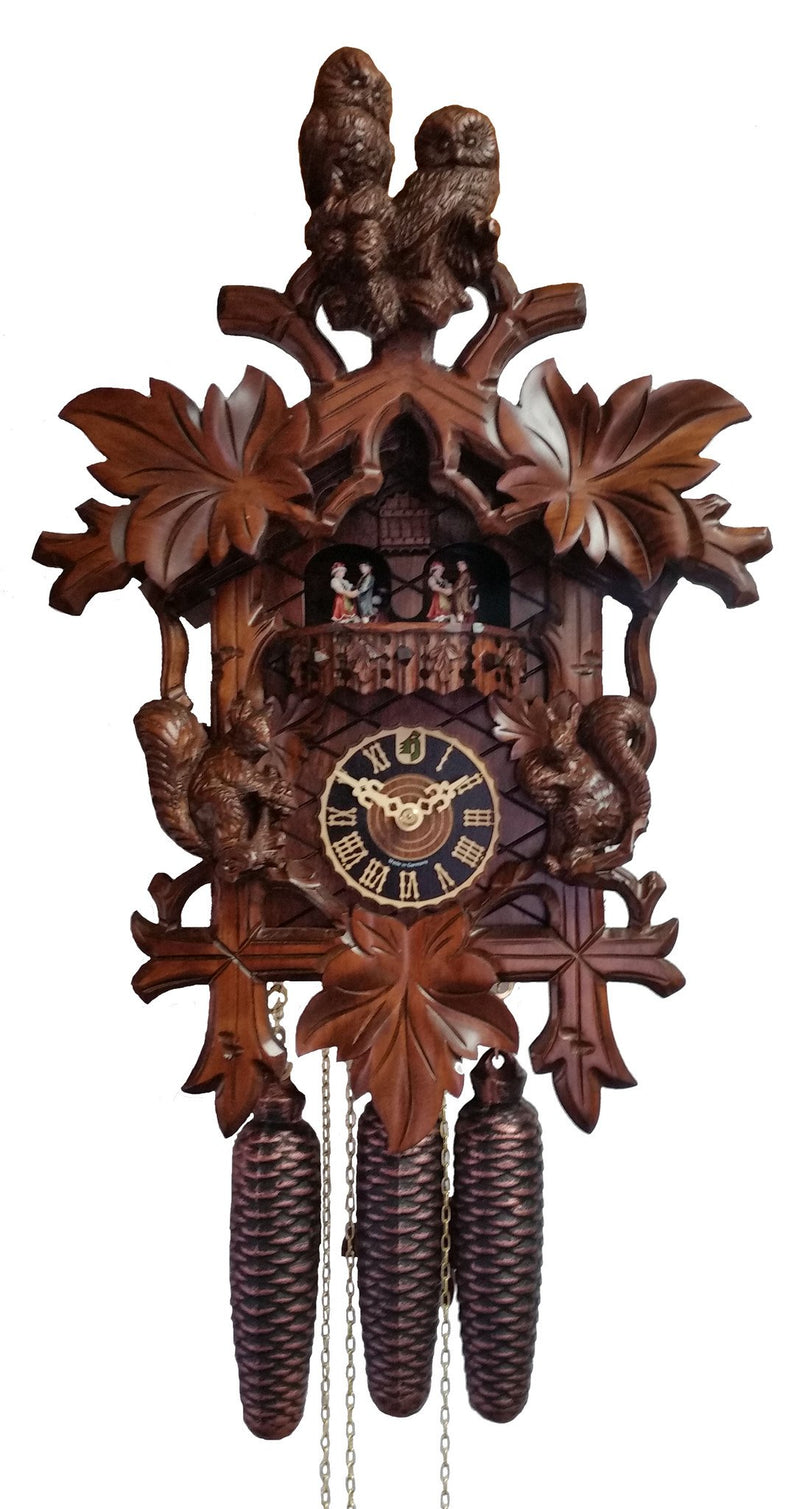 KU8634M - 8 Day Musical Owls & Squirrels Cuckoo Clock