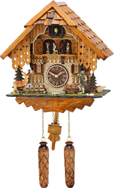 Quartz Musical Chalet with Hunter, Deer & Turning Dancers