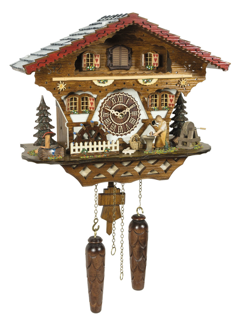 KU4221QM - Quartz Musical Chalet with Blacksmith and Waterwheel