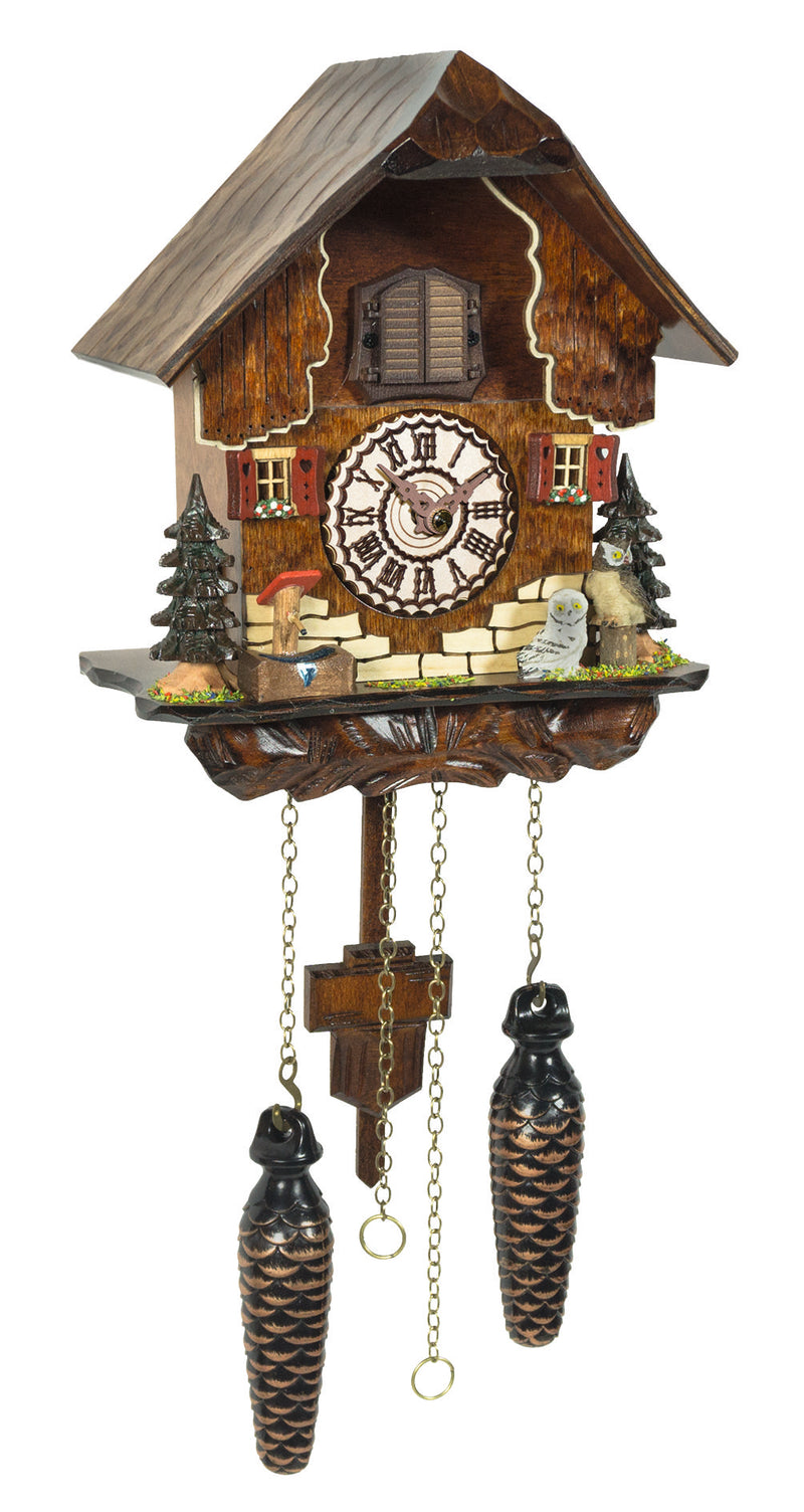 KU4225QM - Quartz Musical Chalet with Owls