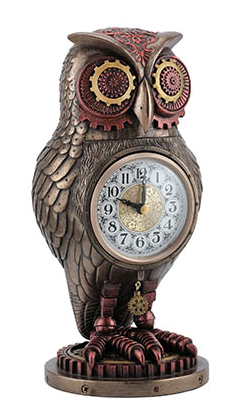 WU76683V4 - Steampunk Owl Clock&nbsp;