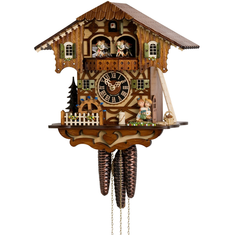 KU6205M - 1 Day Musical Hug & Kiss Chalet Cuckoo Clock