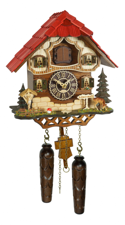 KU4291QM - Quartz Chalet with Schwarzwald Sign and Crucifix