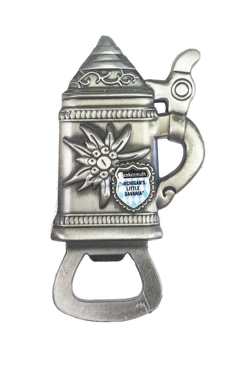 Beer Stein Bottle Opener w/ Edelweiss Flower