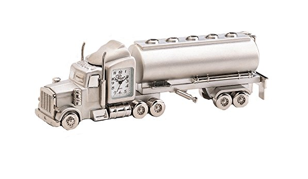 C376Sil - Gasoline Truck Miniature Clock