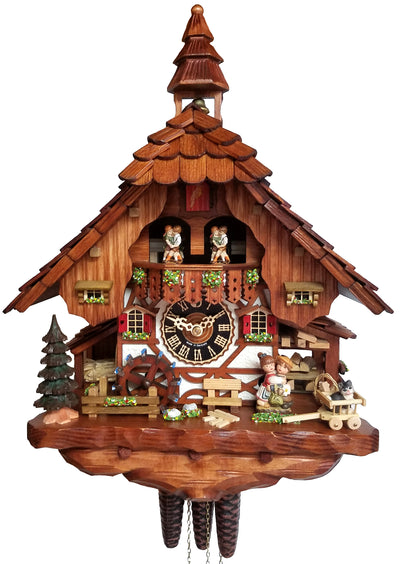 KU6233M - 1 Day Musical Hug & Kiss Chalet Cuckoo Clock