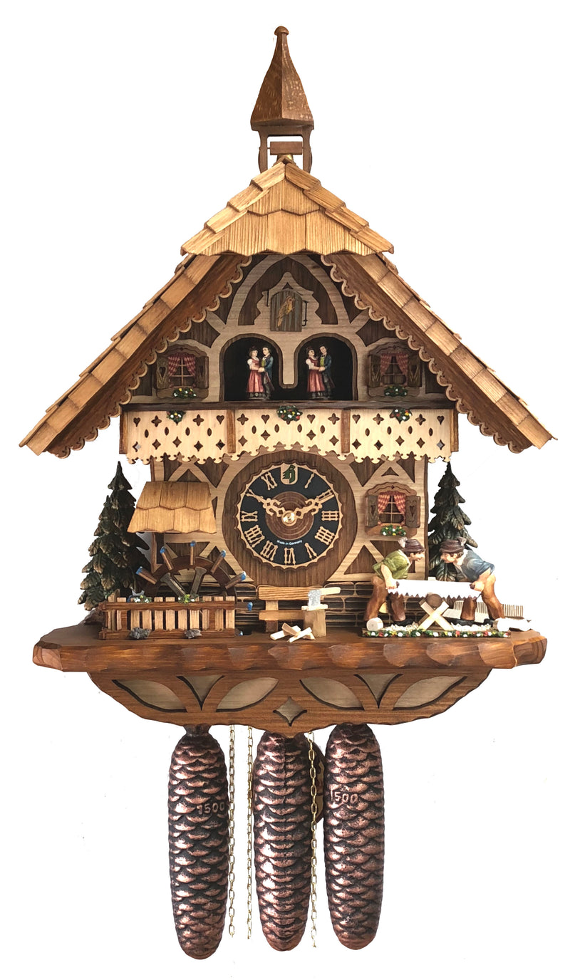 KU8258M - 8 Day Chalet Cuckoo with Sawyer & Water Wheel