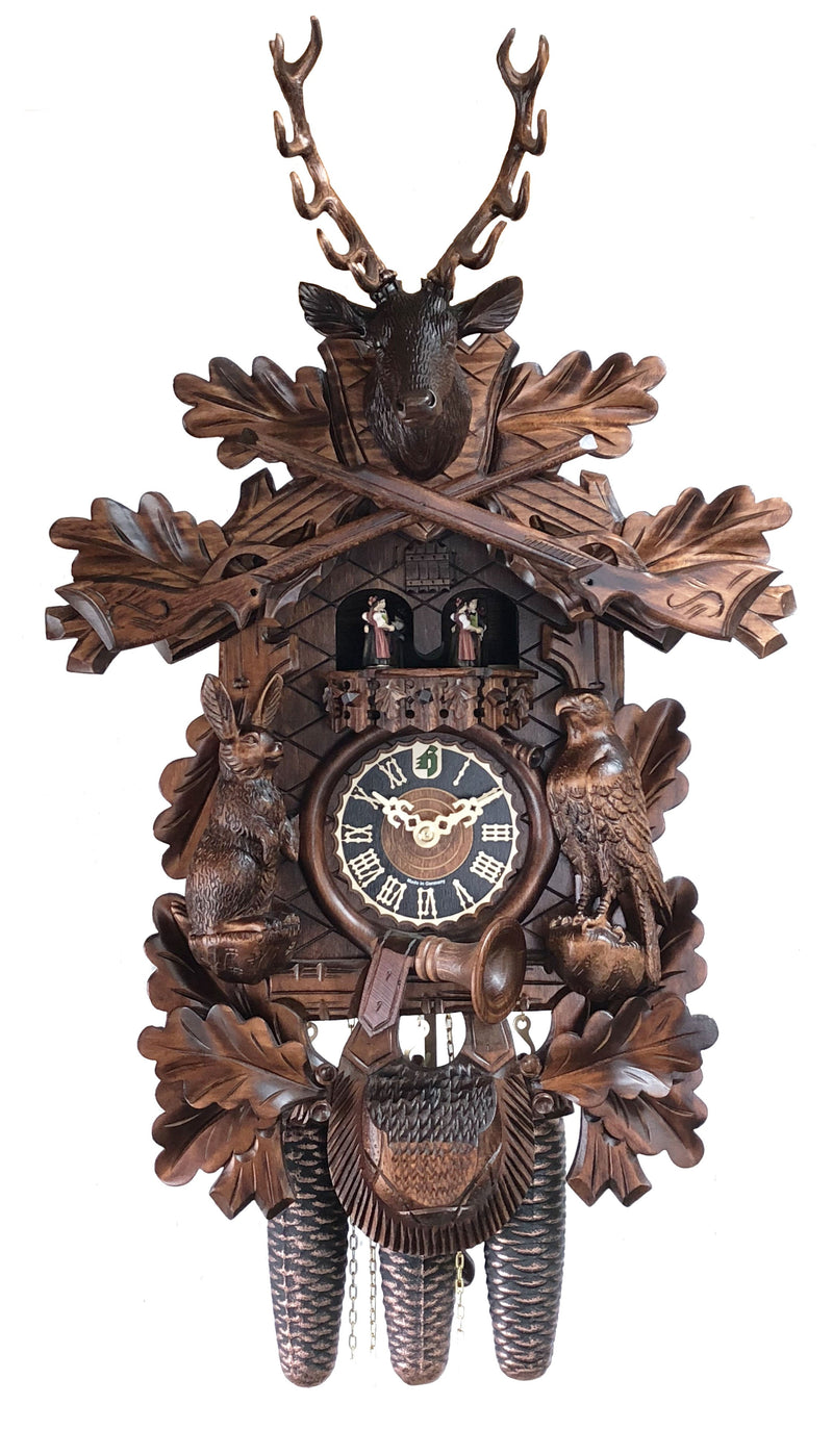 KU8345M - 8 Day Musical Live Animal Hunter Cuckoo Clock